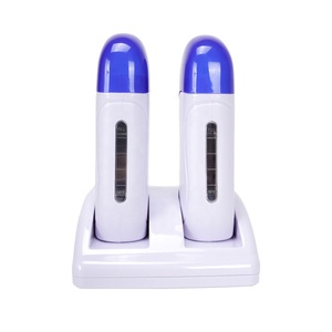 Épilateur électrique à double chauffe-<span class=keywords><strong>cire</strong></span> en métal avec base à roulettes pour l'épilation professionnelle du corps, des mains et des pieds - Product Image 1