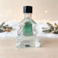 Bouteille d'arôme en verre en forme de sapin de Noël avec logo personnalisé, bouteille en verre vide pour la décoration des fêtes, cadeau de Noël, décoration de la maison