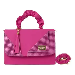 Bolso de Mano Elegante para Mujer Fana Mirta, Hecho a Mano, Forrado en Seda, con Correa de Cadena y Cierre Rectangular con Bordado - Product Image 1