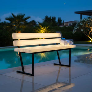 Banco de Parque Moderno Riverside Night con LED para Exteriores, Resistente al Agua, Ecológico y Duradero para Supermercados, Hoteles y Almacenes - Product Image 1