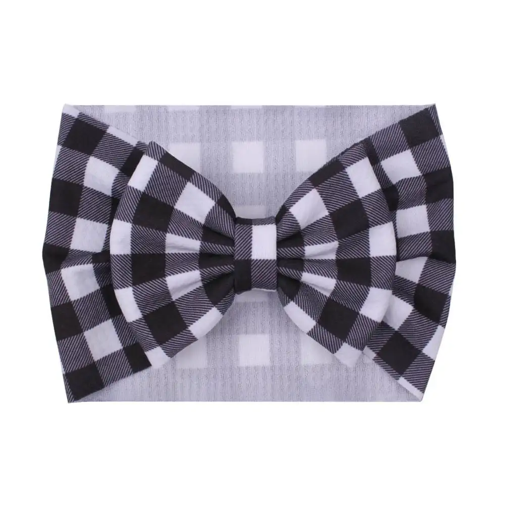 Arco Della Fascia 5 "di Inverno Plaid Dell'arco Dei Capelli Infantile Del Bambino Avvolgere la Testa Accessori Per Capelli FAI DA TE Personalizzati