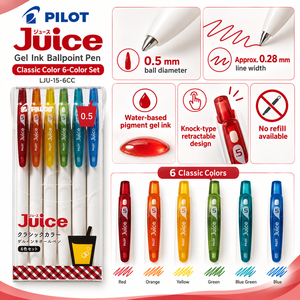 Juego de 6 Bolígrafos de Gel Pilot Juice de 0.5 mm, Colores Clásicos, Multicolor, Material de Oficina y Escolar - Product Image 2