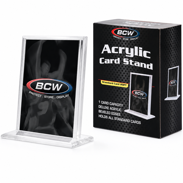 Professional High Transparency Acrylic Desktop Sign Holder Beveled Edge Trading Card Stand Holder for Pokemon Sports Cards
