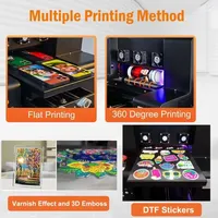 Mesin Cetak Layar Inkjet UV LED SIHAO A3 A4 DTF Resolusi 5760x1440dpi Terhubung USB Otomatis dengan Head Epson/Ricoh Baru Berputar