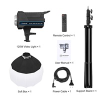 Kit d'éclairage de studio vidéo PULUZ 220V 120W avec pied d'éclairage de 2,8 m et boîte à lumière pliable de 65 cm, couleur réglable de 2700K à 6500K pour la photographie