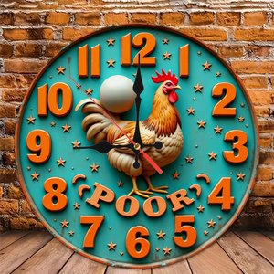 Round Wooden <b>Wall</b> <b>Clock</b> Walnut Color 25Cm Non Ticking <b>Silent</b> Modern Home Decoration <b>Clock</b> - Product Image 4