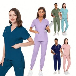 Uniformes de Hospital Unisex de Alta Calidad, Conjunto de Uniformes Médicos Elásticos, Conjunto de Uniformes Médicos para Hombre Más Vendidos, Uniformes Médicos con Cuello en V Personalizados OEM - Product Image 4