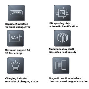 Adaptador magnético USB PD tipo C 2 1 para Apple MacBook Pro, convertidor de enchufe magnético de carga rápida hembra de 60W - Product Image 4