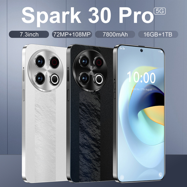 Budget Friendly Spark 30 Pro 5G Unlocked Phone 7.3" Screen Multi-Color for Students & Gift Giving