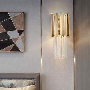 Modern New Style Stainless Steel Crystal Gold LED Wall Lamp Interior Home Hotel Villa Decoration Wall <b>Sconce</b> - Product Image 3