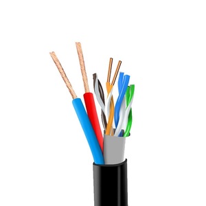 Cat5 Cat6 cáp mạng cat5 UTP 24AWG 305m <span class=keywords><strong>CAT5E</strong></span> với cáp điện CCTV cho Camera An Ninh - Product Image 4