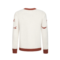 Pull à col rond pour homme avec poignets côtelés - Pull jacquard décontracté des années 1960