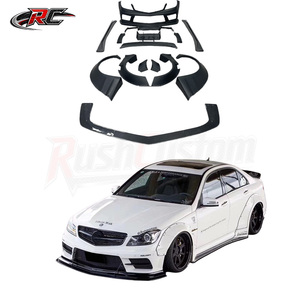 Kit carrosserie large style LB pour Mercedes Benz <span class=keywords><strong>C63</strong></span> <span class=keywords><strong>W204</strong></span> : pare-chocs avant, ailes, jupes latérales, diffuseur arrière – Pièces de mise à niveau - Product Image 2