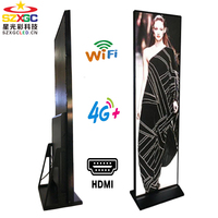 Cartellone Pubblicitario Digitale LED Wireless WiFi P1.538 P1.86 P2 P2.5, Insegna da Interno con Supporto a Pavimento, Schermo Pubblicitario LED