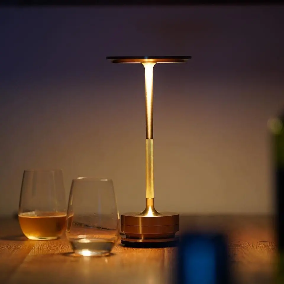 Lâmpada de mesa led criativa sem fio bafang, luz noturna recarregável usb para restaurante e hotel