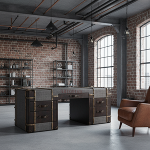 Classico mobili in rattan ufficio <span class=keywords><strong>tavolo</strong></span> retrò <span class=keywords><strong>tavolo</strong></span> ufficio <span class=keywords><strong>scrivania</strong></span> in pelle <span class=keywords><strong>vintage</strong></span> designer - Product Image 3