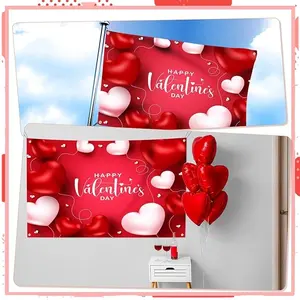Custom Printed Silk Flag Banner Happy Valentine's Day Halloween Design Home Outdoor Party Decoration Education Institutions