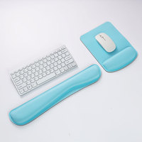 Tapis de souris ergonomique avec repose-poignet, repose-poignet confortable pour clavier, repose-poignet en mousse à mémoire de forme pour clavier d'ordinateur, ensemble de tapis de souris