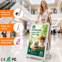 Écran publicitaire numérique portable d'extérieur IP65 LED P2.5 4500 Nits haute luminosité alimenté par batterie pour magasin de détail