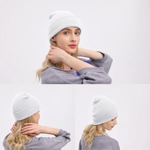 Bonnet Jacquard 100% Acrylique pour Femme et Homme, Bonnet de Ski, Bonnet à Revers Uni, Tricot Doux, Bonnet de Pêcheur, Chapeau d'Hiver - Product Image 2