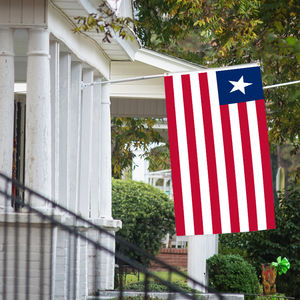 Drapeau du Libéria imprimé sur mesure d'une seule face 3x5ft, personnalisable pour toutes les bannières nationales et drapeaux d'affichage. - Product Image 4