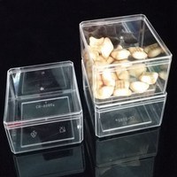 Pot à gâteau en plastique transparent, récipient en plastique de qualité alimentaire, pot en plastique PS pour dessert avec couvercle, de cuisine en stock