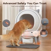 Selbstreinigende Katzentoilette Automatische Katzentoilette Selbstreinigend für Mehrere Katzen Auto-Roboter mit Doppeltem Sicherheitsschutz