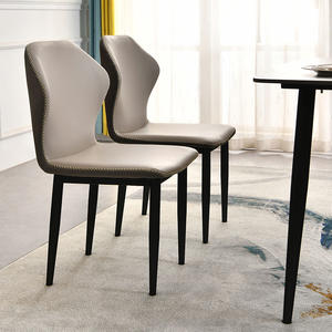 Nouveau restaurant moderne <span class=keywords><strong>tissu</strong></span> salle à manger <span class=keywords><strong>chaise</strong></span> pied en métal PU cuir salle à manger chaises - Product Image 3