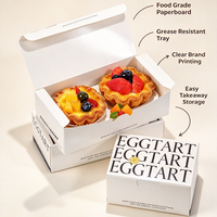 Boîte à tartelettes personnalisée imprimée, en papier blanc de qualité alimentaire, pour pâtisserie à emporter, emballage de desserts pour boulangerie