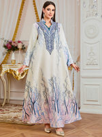 Abaya musulmane élégante brodée sur mesure, vert foncé, avec strass, manches longues, pour l'été, l'automne, l'hiver, mariage, soirée, modeste, pour adultes