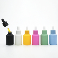 Flacon compte-gouttes en verre, personnalisé, avec compte-gouttes coloré, noir mat, blanc, rose, vert, bleu, jaune, 30ml, 50 pièces