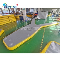 Taille personnalisée en extérieur gonflable en forme de Y Jet Ski quai flottant Jet Ski plate-forme flottante gonflable avec coussin antidérapant