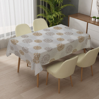 Nappe rectangulaire blanche en plastique anti-rayures, lavable, en toile cirée pour table de camping et de salle à manger