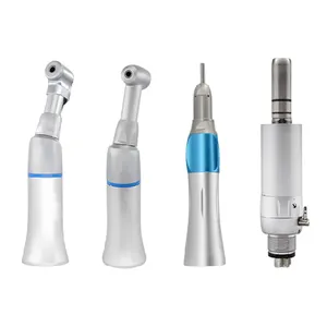 Dental Push Button Low Speed Contra Angle Handpiece Kit With Straight Handpiece Air Motor