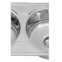 Évier de cuisine double en acier inoxydable à poser sur plan pour appartement et usage domestique, dimensions 850*450mm