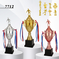 Trophée Métallique Personnalisé pour Récompenses Sportives, Multi-Tailles, avec Logo Doré, Coupe d'École, Vente en Gros
