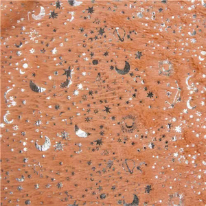 DDP ramah lingkungan tanpa MOQ pabrikan Cina kelas tinggi Vintage Flock <span class=keywords><strong>Glitter</strong></span> kain beludru desain bintang bulan matahari perak panas - Product Image 6