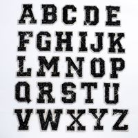 En stock : 26 lettres en strass thermocollantes, appliques créatives pour vêtements et sacs, vente en gros
