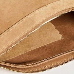 Sac bandoulière personnalisé avec logo DIY, grand sac à main pour femme, élégant et portable, en daim avec fermeture éclair - Product Image 4