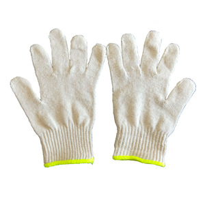 Guantes de punto de algodón de hilo de algodón polivinílico Guantes DE SEGURIDAD DE TRABAJO blancos/blanqueados - Product Image 3