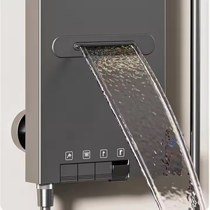 Conjunto De Ducha Moderno Para Hotéis Cinza Grafite De Embutir Com Torneira Cascata Para Banheira E Ducha Com Jatos Suave/Massagem/Chuva - Product Image 4