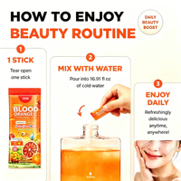Mélange de boisson au collagène et à la vitamine C liposomale à l'orange sanguine, OEM/ODM, 1000 mg de collagène et de peptides de vitamine C, 35 bâtonnets – Meilleures ventes