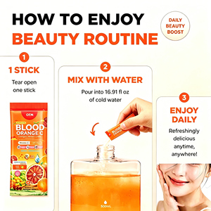 Mélange de boisson au collagène et à la <span class=keywords><strong>vitamine</strong></span> <span class=keywords><strong>C</strong></span> <span class=keywords><strong>liposomale</strong></span> à l'orange sanguine, OEM/ODM, 1000 mg de collagène et de peptides de <span class=keywords><strong>vitamine</strong></span> <span class=keywords><strong>C</strong></span>, 35 bâtonnets – Meilleures ventes - Product Image 5