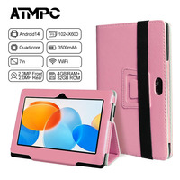Tablette éducative 7 pouces Barata Android 14.0 BT WIFI Quad Core 4+32GB 1024x600 IPS HD Screen Tablette pour enfants USB-C 3500mAh