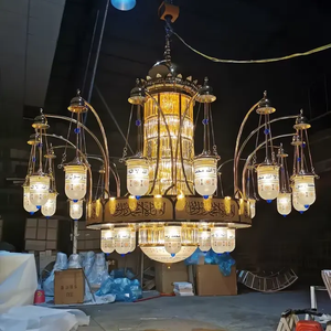 Candelabro de cristal <span class=keywords><strong>Masjid</strong></span> islámico de mezquita de iglesia dorada de estilo árabe grande personalizado clásico hecho en China - Product Image 2