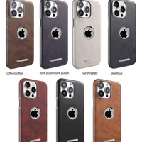 Étui en cuir tout compris pour Apple 17Pro Max 15/16Plus téléphones mobiles 13Pro avec lanière et porte-carte magnétique