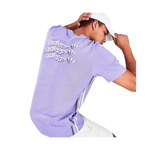 Camisetas Deportivas Adidas para Hombre, Color Morado/Blanco, Ligeras, de Algodón/Fibra de Bambú, Diseño Sólido Estampado |   100% Auténtico - Product Image 3
