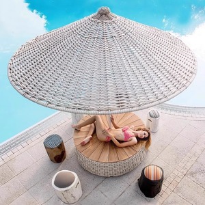 Sombrilla Moderna de Estilo Nórdico con Forma de Hongo para Exteriores, Parasol para Patio, Varillas de Aleación en Forma de 7, Apertura Manual, para Playa y Patio - Product Image 4