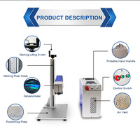 Nouvelle machine de gravure et de marquage laser à fibre 30W de haute précision, refroidissement par air, pour stylos à bille en aluminium CNC, CE LAS