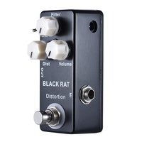 Pédale d'effet guitare basse personnalisée en gros distorsion Vintage alimentation DC9V pédales d'effets retard Overdrive boîte en métal